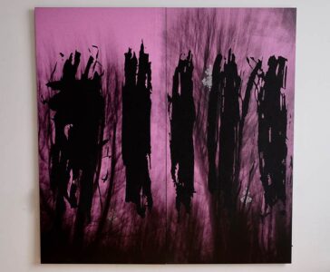 Deep Forest with Firefly Chandeliers (after Joan Mitchell) (pink)